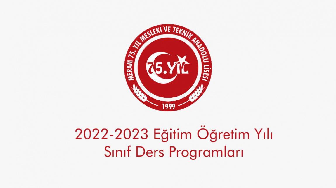 2022-2023 Eğitim Öğretim Yılı Sınıf Ders Programı